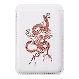 Blossom Snake in Red MagSafe Wallet