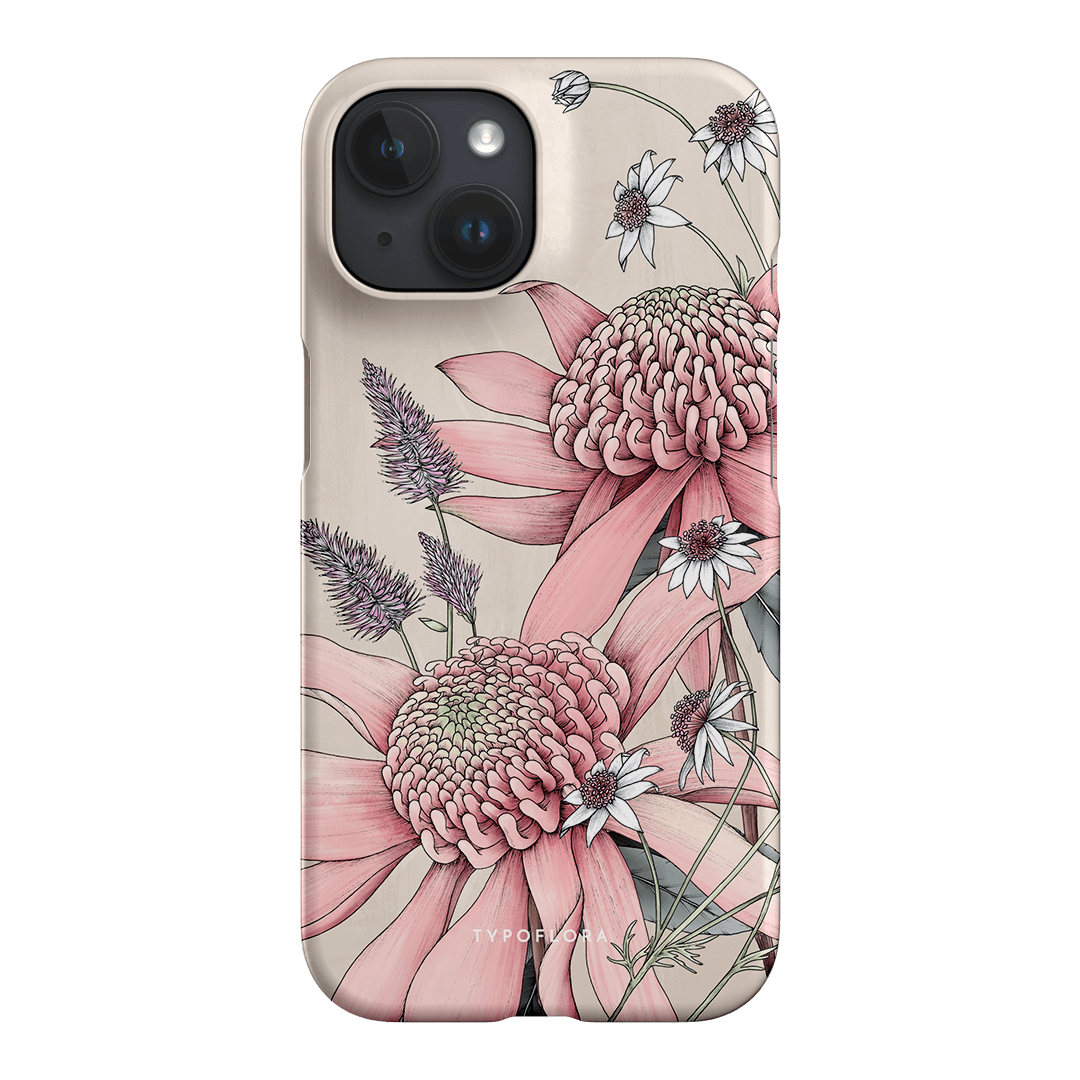 Pink Waratah Printed Phone Cases iPhone 15 / Snap by Typoflora - The Dairy