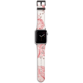 Peony Rose Apple Watch Band Watch Strap 38/40 MM Black by Kerrie Hess - The Dairy