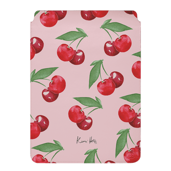 Cherry Rose Laptop & iPad Sleeve Laptop & Tablet Sleeve Small by Kerrie Hess - The Dairy