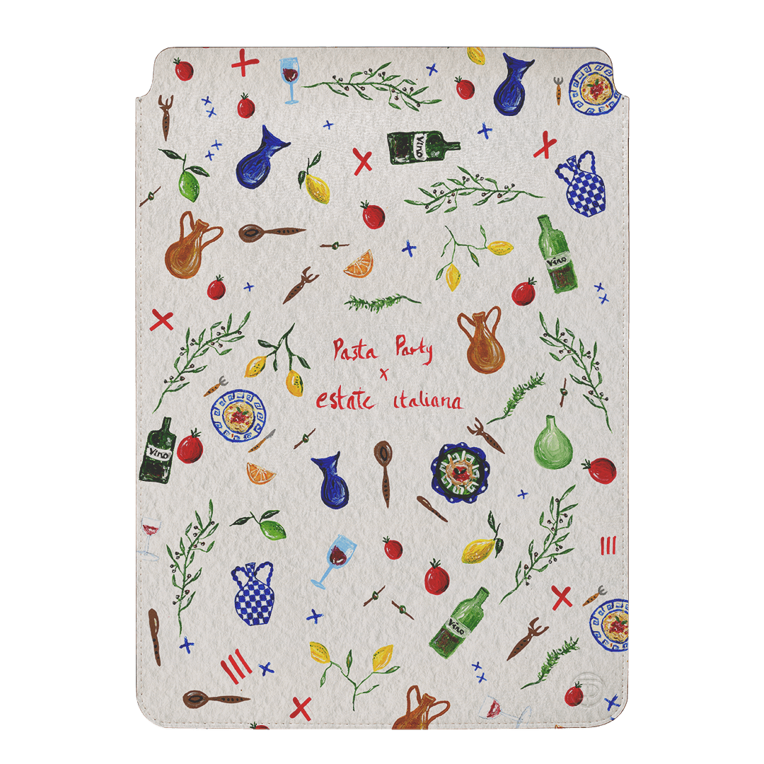 Pasta Party Laptop & iPad Sleeve Laptop & Tablet Sleeve Small by BG. Studio - The Dairy